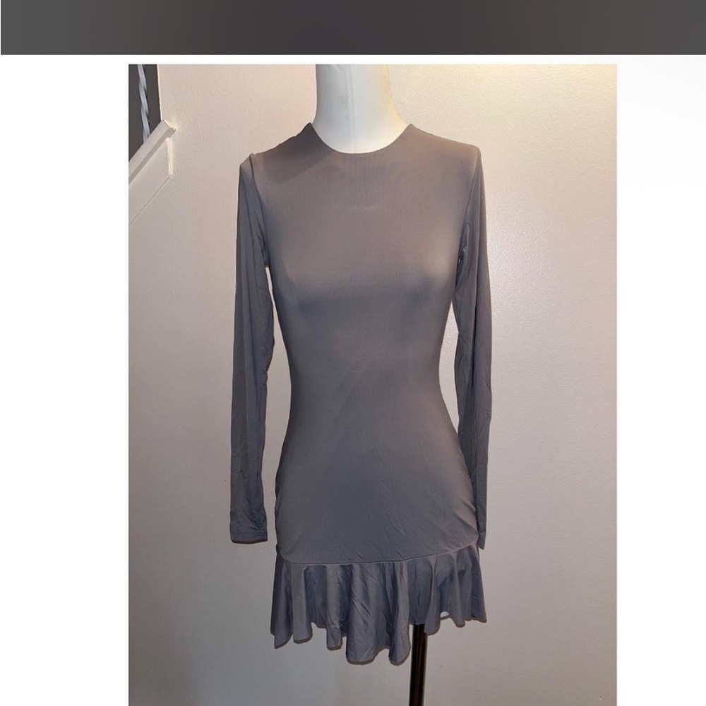 Zara Gray Long Sleeve Dress